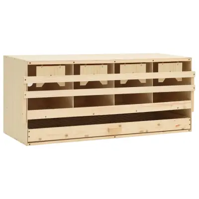 vidaXL Gnezdišče za kokoši s 4 predelki 106x40x45 cm trdna borovina