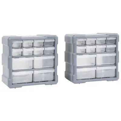 vidaXL Organizatorji z 12 predali 2 kosa 26,5x16x26 cm
