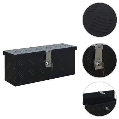 vidaXL Aluminijasta škatla 485x140x200 mm črna