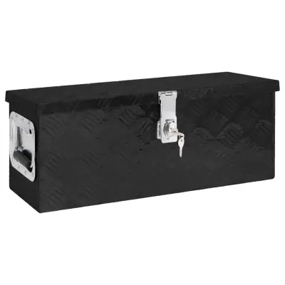 vidaXL Škatla za shranjevanje črna 60x23,5x23 cm aluminij