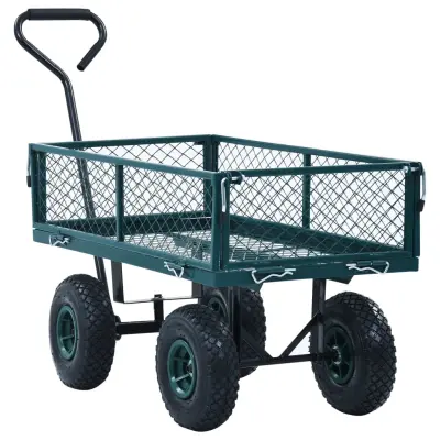 vidaXL Vrtni ročni voziček zelen 250 kg