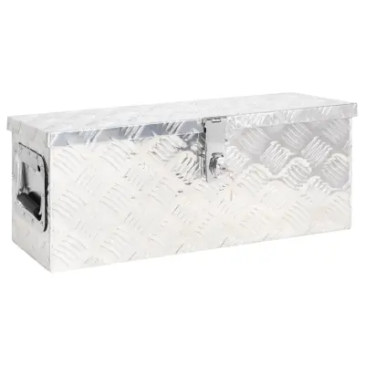 vidaXL Škatla za shranjevanje srebrna 60x23,5x23 cm aluminij