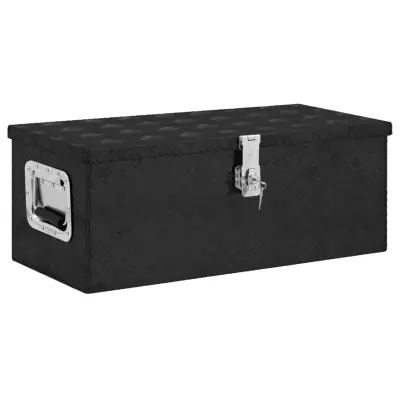 vidaXL Škatla za shranjevanje črna 70x31x27 cm aluminij