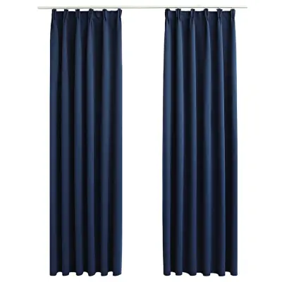 vidaXL Zatemnitvene zavese z obešali 2 kosa modre 140x175 cm