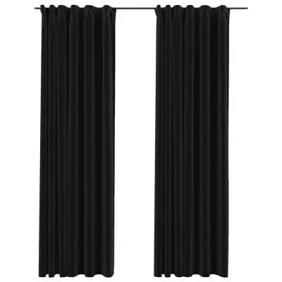vidaXL Zatemnitvene zavese z obešali 2 kosa antracitne 140x225 cm