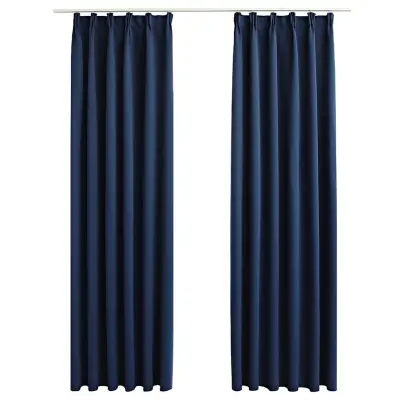 vidaXL Zatemnitvene zavese z obešali 2 kosa modre 140x225 cm