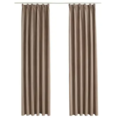vidaXL Zatemnitvene zavese z obešali 2 kosa taupe 140x225 cm