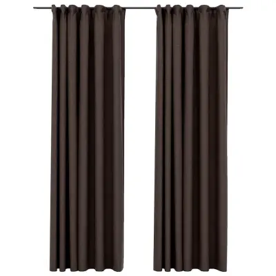 vidaXL Zatemnitvene zavese z obešali 2 kosa taupe 140x225 cm