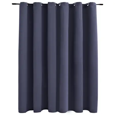 vidaXL Zatemnitvena zavesa z obročki antracitna 290x245 cm