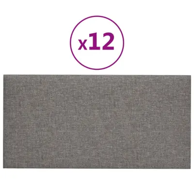 vidaXL Stenski paneli 12 kosov svetlo sivi 60x30 cm blago 2,16 m²