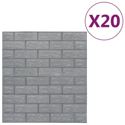 vidaXL 3D tapete opeke samolepilne 20 kosov antracitne