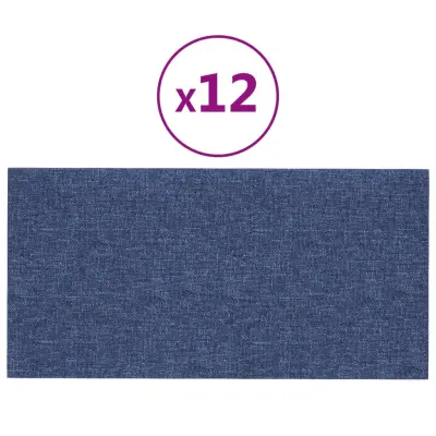 vidaXL Stenski paneli 12 kosov modri 60x30 cm blago 2,16 m²