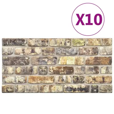 vidaXL 3D stenski paneli večbarvne opeke 10 kosov EPS