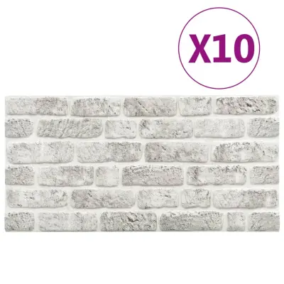 vidaXL 3D stenski paneli svetlo sive opeke 10 kosov EPS