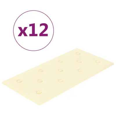 vidaXL Stenski paneli 12 kosov krem 60x30 cm umetno usnje 2,16 m²