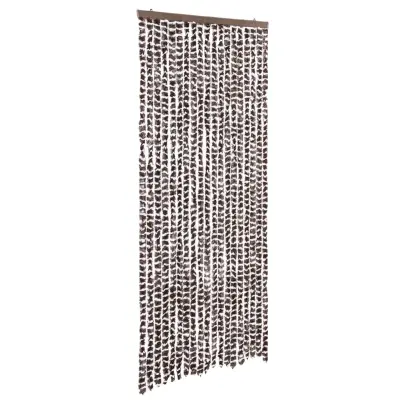 vidaXL Zavesa proti mrčesu rjava in bela 56x185 cm šenilja