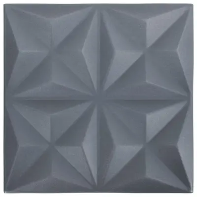 vidaXL 3D stenski paneli 48 kosov 50x50 cm origami sivi 12 m²
