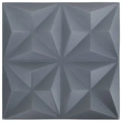 vidaXL 3D stenski paneli 24 kosov 50x50 cm origami sivi 6 m²