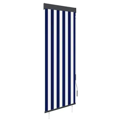 vidaXL Zunanje rolo senčilo 60x250 cm modro in belo