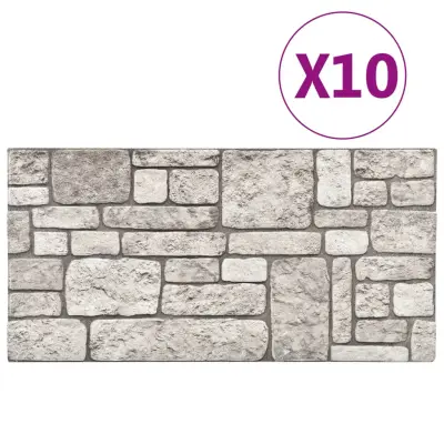 vidaXL 3D stenski paneli sive opeke 10 kosov EPS