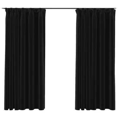 vidaXL Zatemnitvene zavese z obešali 2 kosa antracitne 140x175 cm