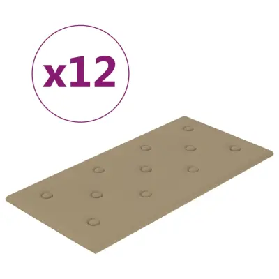 vidaXL Stenski paneli 12 kosov kapučino 60x30 cm umetno usnje 2,16 m²