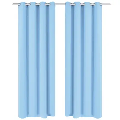 vidaXL Zatemnitvene zavese 2 kosa z obročki 135x175 cm turkizne barve