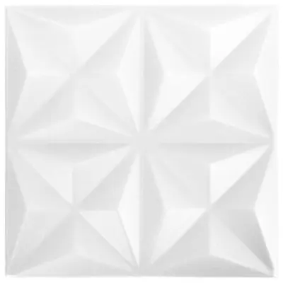 vidaXL 3D stenski paneli 48 kosov 50x50 cm origami beli 12 m²
