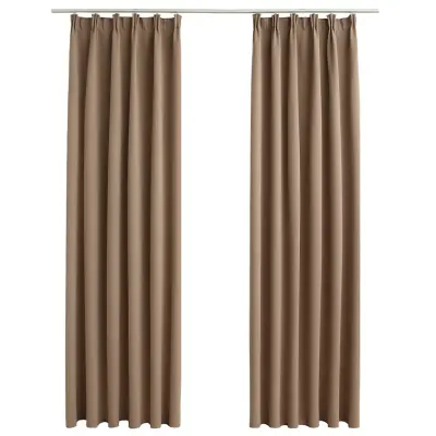 vidaXL Zatemnitvene zavese z obešali 2 kosa taupe 140x245 cm