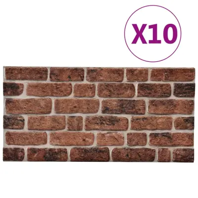 vidaXL 3D stenski paneli temno rjave opeke 10 kosov EPS