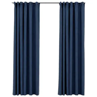 vidaXL Zatemnitvene zavese z obešali 2 kosa modre 140x225 cm
