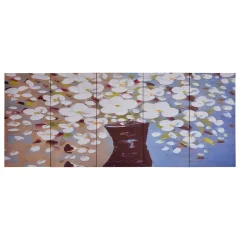 vidaXL Slika na platnu rože v vazi večbarvna 150x60 cm