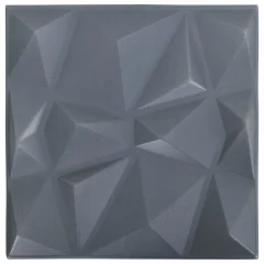 vidaXL 3D stenski paneli 48 kosov 50x50 cm diamantno sivi 12 m²