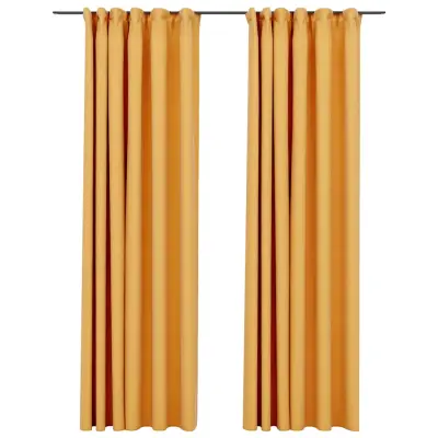 vidaXL Zatemnitvene zavese z obešali 2 kosa rumene 140x245 cm