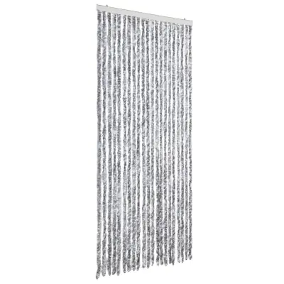 vidaXL Zavesa proti mrčesu bela in siva 90x200 cm šenilja