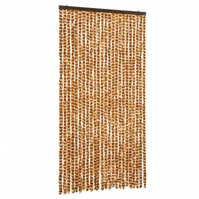 vidaXL Zavesa proti mrčesu oker in bela 100x220 cm šenilja