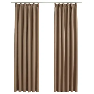vidaXL Zatemnitvene zavese z obešali 2 kosa taupe 140x225 cm