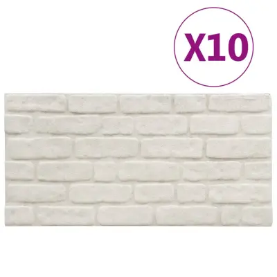 vidaXL 3D stenski paneli bele opeke 10 kosov EPS