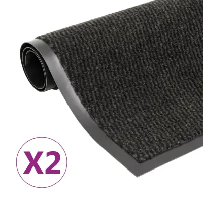 vidaXL Protiprašni predpražniki 2 x pravokotni taftani 90x150 cm črni