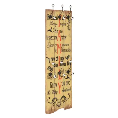 vidaXL Stenski obešalnik s 6 kljukicami 120x40 cm FAMILY