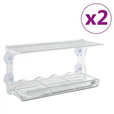 vidaXL Okenska krmilnica za ptice 2 kosa akril 30×12×15 cm