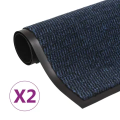vidaXL Protiprašni predpražniki 2 x pravokotni taftani 60x90 cm modri
