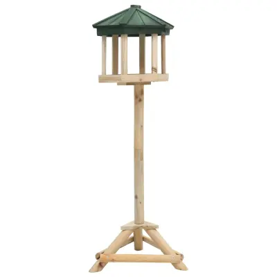 vidaXL Stoječa hranilnica za ptice trden les jelke 33x110 cm