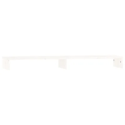vidaXL Stojalo za zaslon belo 100x27x10 cm trdna borovina