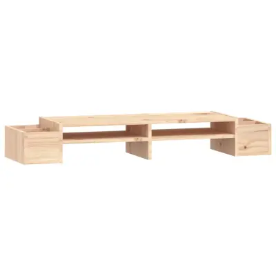 vidaXL Stojalo za zaslon 100x27,5x15 cm trdna borovina