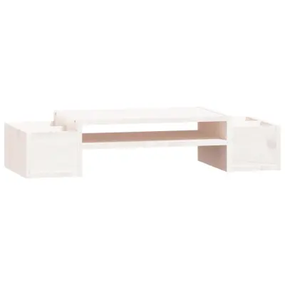 vidaXL Stojalo za zaslon belo 70x27,5x15 cm trdna borovina