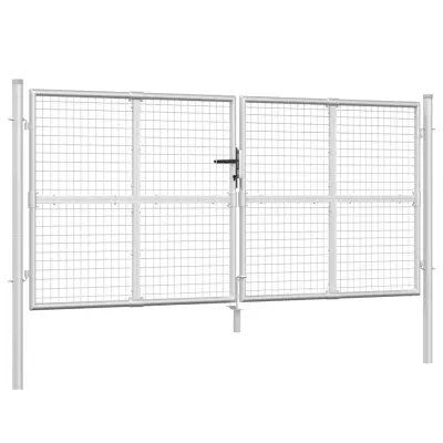 vidaXL Mrežasta vrtna vrata srebrna 300x175 cm pocinkano jeklo