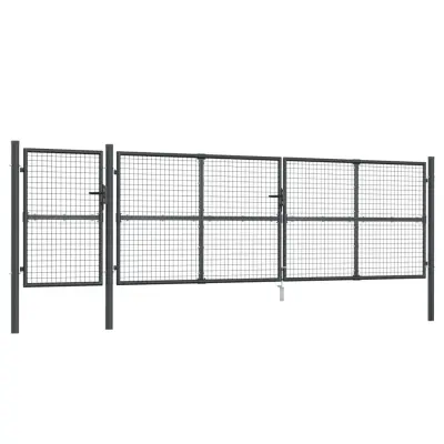 vidaXL Mrežasta vrtna vrata antracit 500x175 cm pocinkano jeklo