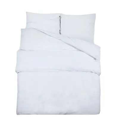 vidaXL Posteljnina bela 240x220 cm bombaž