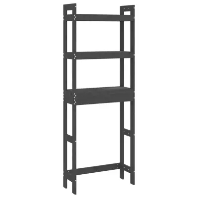 vidaXL Stojalo za kopalnico sivo 63x26x171 cm trdna borovina